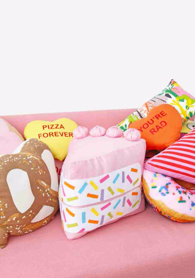 Best DIY Gifts for Girls - DIY No Sew Funfetti Cake Slice Pillow - Cute Crafts and DIY Projects that Make Cool DYI Gift Ideas for Young and Older Girls, Teens and Teenagers - Awesome Room and Home Decor for Bedroom, Fashion, Jewelry and Hair Accessories - Cheap Craft Projects To Make For a Girl for Christmas Presents http://diyjoy.com/diy-gifts-for-girls