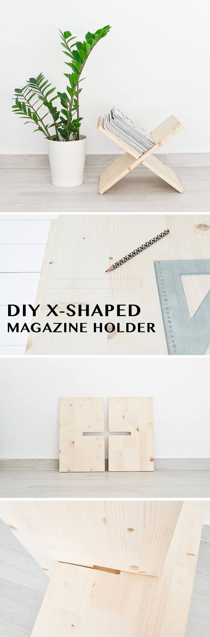 DIY X Shaped Magazine Holder
