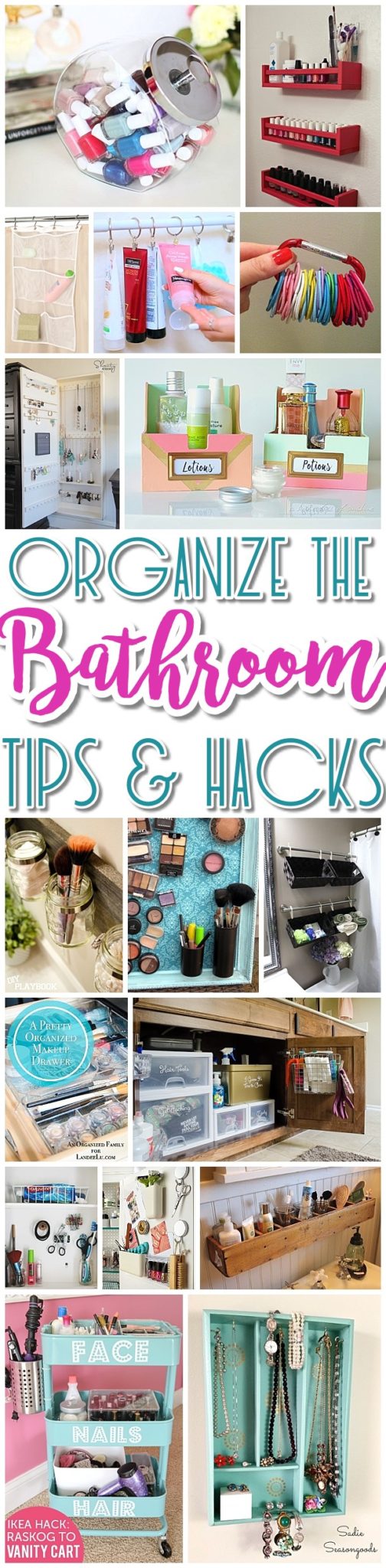 EASY Inexpensive Do it Yourself Ways to Organize and Decorate your Bathroom and Vanity -The BEST DIY Space Saving Projects and Organizing Ideas on a Budget - Dreaming in DIY #bathroomorganization #bathroomideas #bathroomhacks #bathroomtips #organizethebathroom