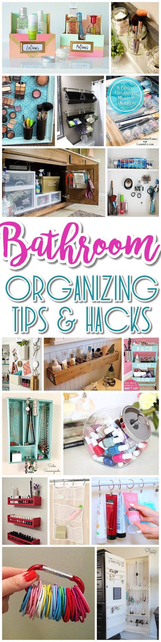 EASY Inexpensive Do it Yourself Ways to Organize and Decorate your Bathroom and Vanity -The BEST DIY Space Saving Projects and Organizing Ideas on a DIY Budget - Dreaming in DIY #bathroomorganization #bathroomideas #bathroomhacks #bathroomtips #organizethebathroom