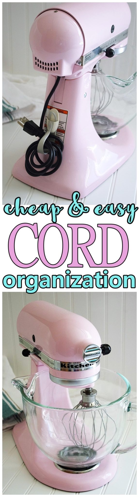 Easy and Cheap Cord Bundler Organization Hack for Small Appliances To Keep Cords Neatly on the appliance itself