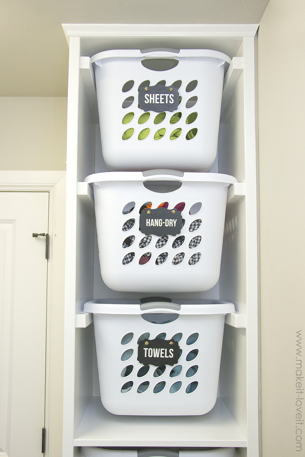 DIY Laundry Basket Organizer (...Built In) | Make It and Love It