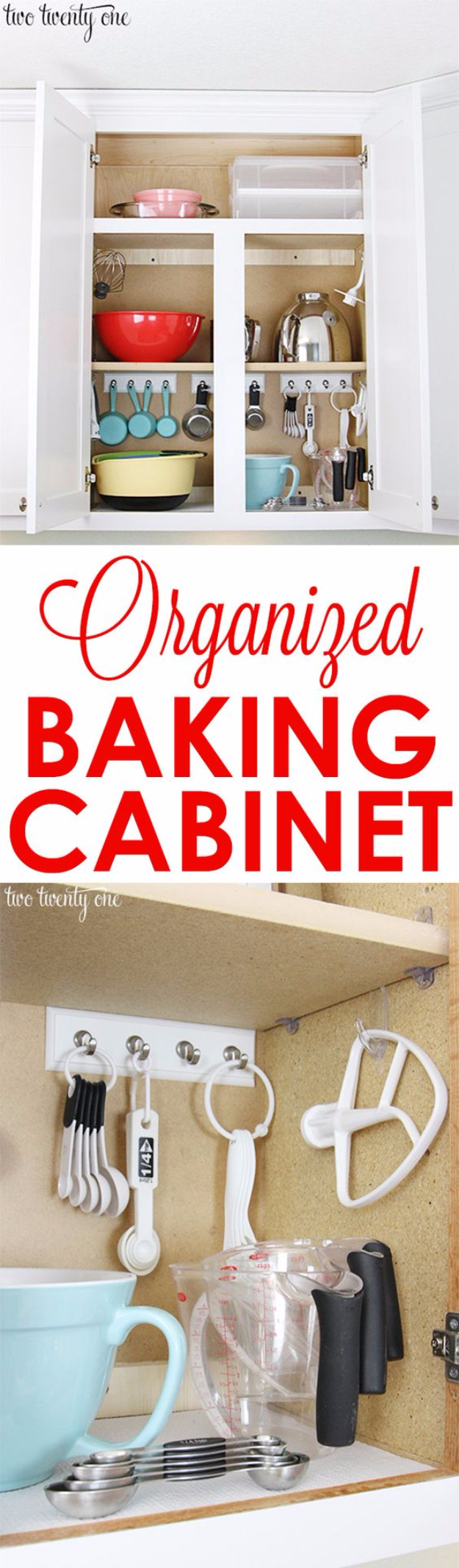 Best Organizing Ideas for the New Year - Organized Baking Cabinet - Resolutions for Getting Organized - DIY Organizing Projects for Home, Bedroom, Closet, Bath and Kitchen - Easy Ways to Organize Shoes, Clutter, Desk and Closets - DIY Projects and Crafts for Women and Men http://diyjoy.com/best-organizing-ideas