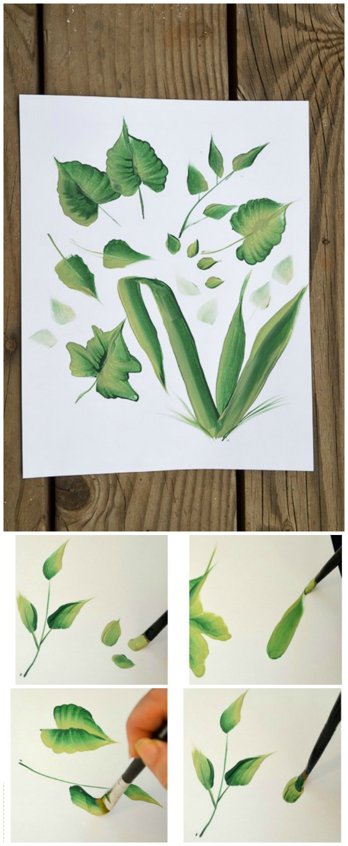 Simple Painted Leaves Wall Art Cheap DIY Projects For Your Home Decoration