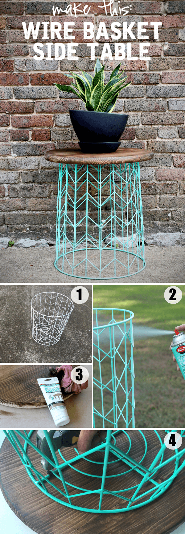 Wire Basket Side Table