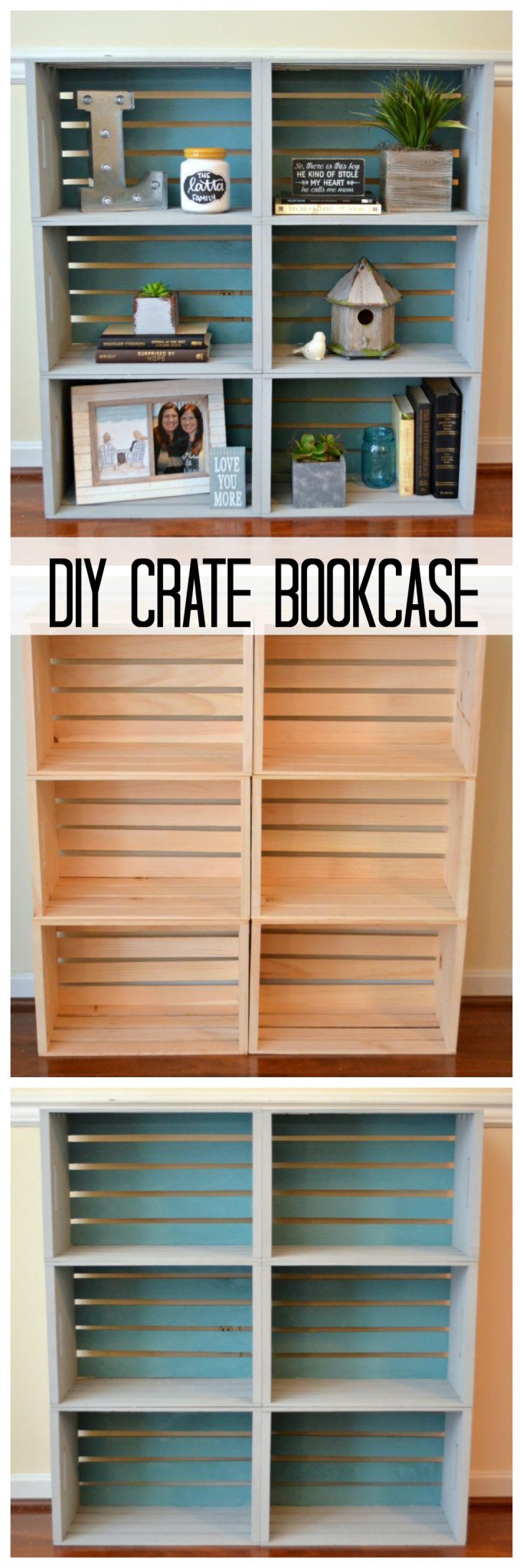 DIY Crate Bookcase