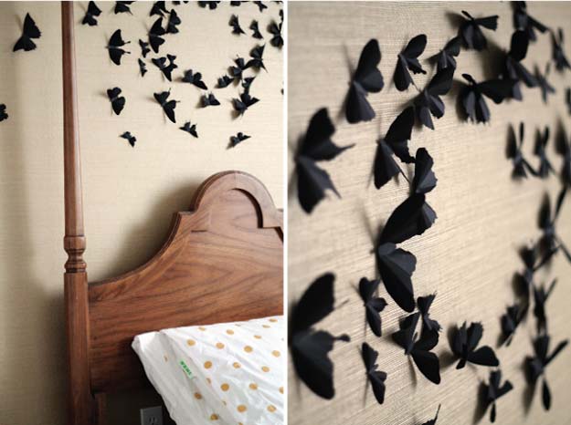DIY Room Decor Ideas in Black and White - Trimmed Out and Butterflied - Creative Home Decor and Room Accessories - Cheap and Easy Projects and Crafts for Wall Art, Bedding, Pillows, Rugs and Lighting - Fun Ideas and Projects for Teens, Apartments, Adutls and Teenagers http://diyprojectsforteens.com/diy-decor-black-white