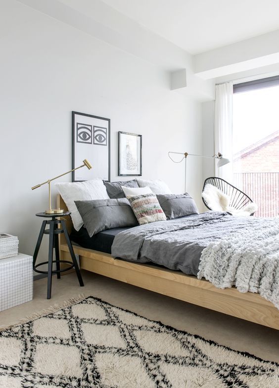 modern bohemian bedroom inspiration - gray