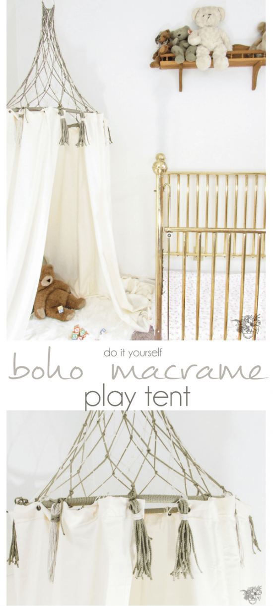 DIY Play Tent, Boho Kids Decor, Bohemian home decor, DIY Play Tent