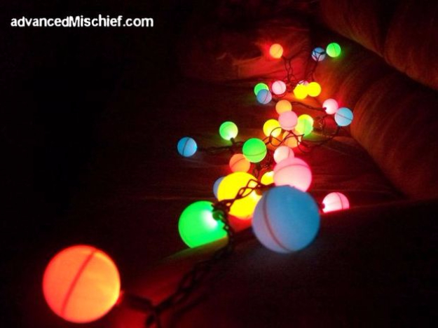String Light DIY ideas for Cool Home Decor | Ping Pong Ball Lights are Fun for Teens Room, Dorm, Apartment or Home | http://diyprojectsforteens.com/diy-string-light-ideas/