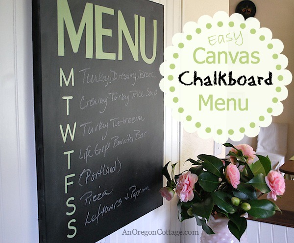 Canvas chalkboard menu