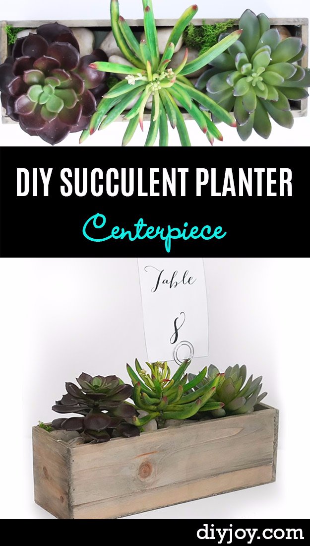 DIY Kitchen Decor Ideas - DIY Succulent Planter Centerpiece - Creative Furniture Projects, Accessories, Countertop Ideas, Wall Art, Storage, Utensils, Towels and Rustic Furnishings http://diyjoy.com/diy-kitchen-decor-ideas