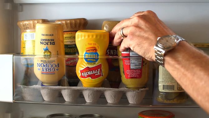 Store condiments upside down in an empty egg carton.