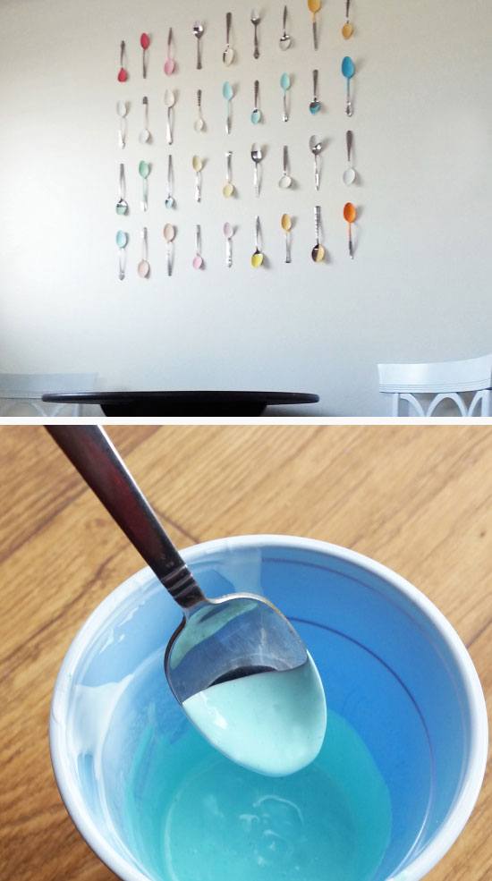 Painted Spoon Kitchen Wall Art | Click Pic for 28 DIY Kitchen Decorating Ideas on a Budget | DIY Home Decorating on a Budget