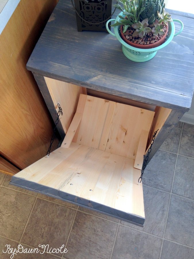 Wood Tilt Out Trash Can Cabinet | bydawnnicole.com