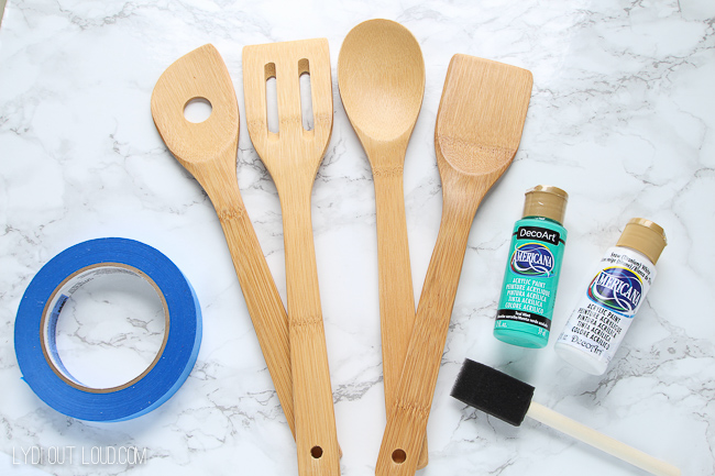 DIY Ombre Kitchen Utensils supplies