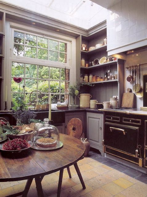 gray Kitchen Open Shelves Idea