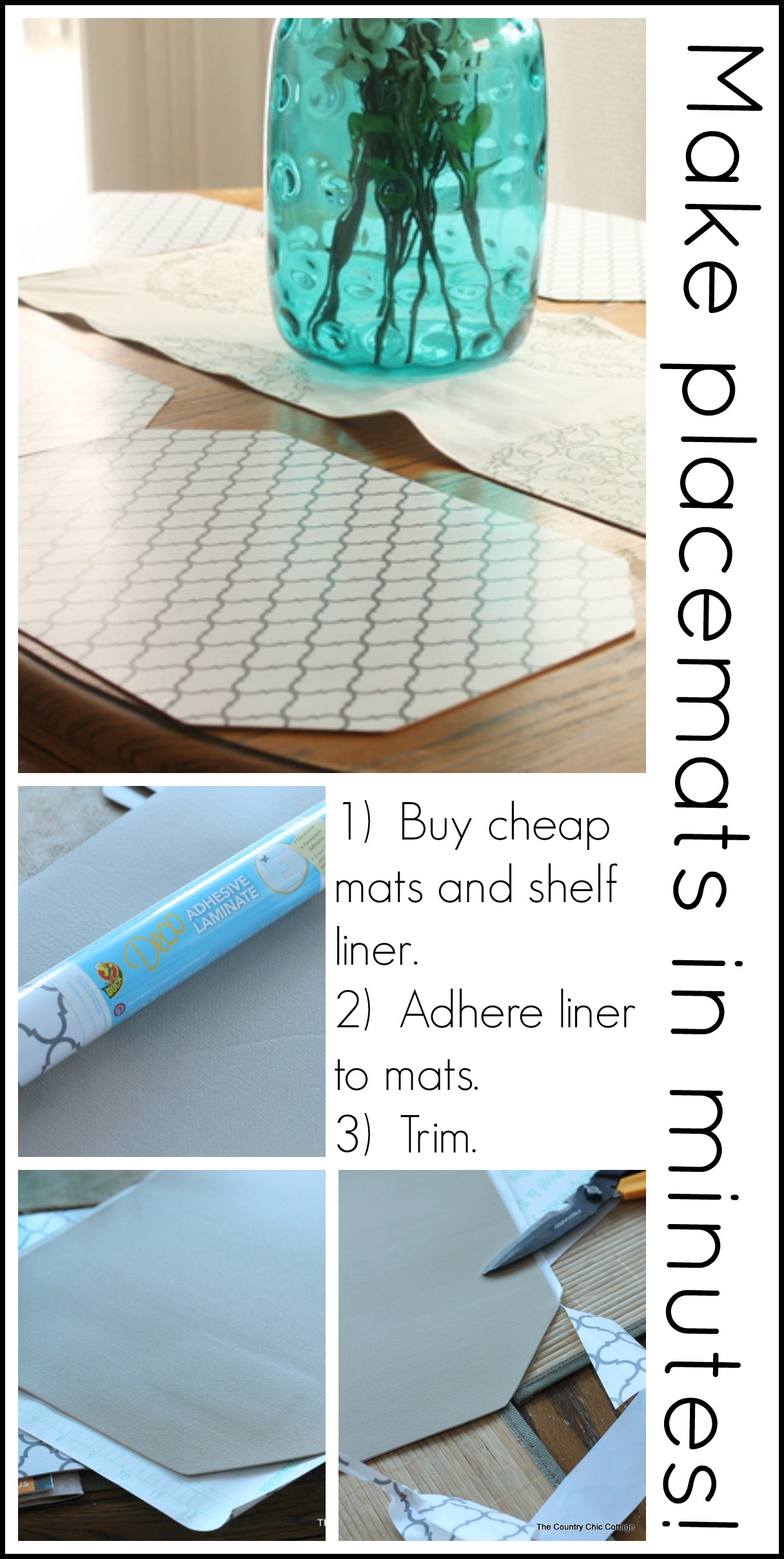Can't find placemats you love?  Make your own in minutes with this trick!